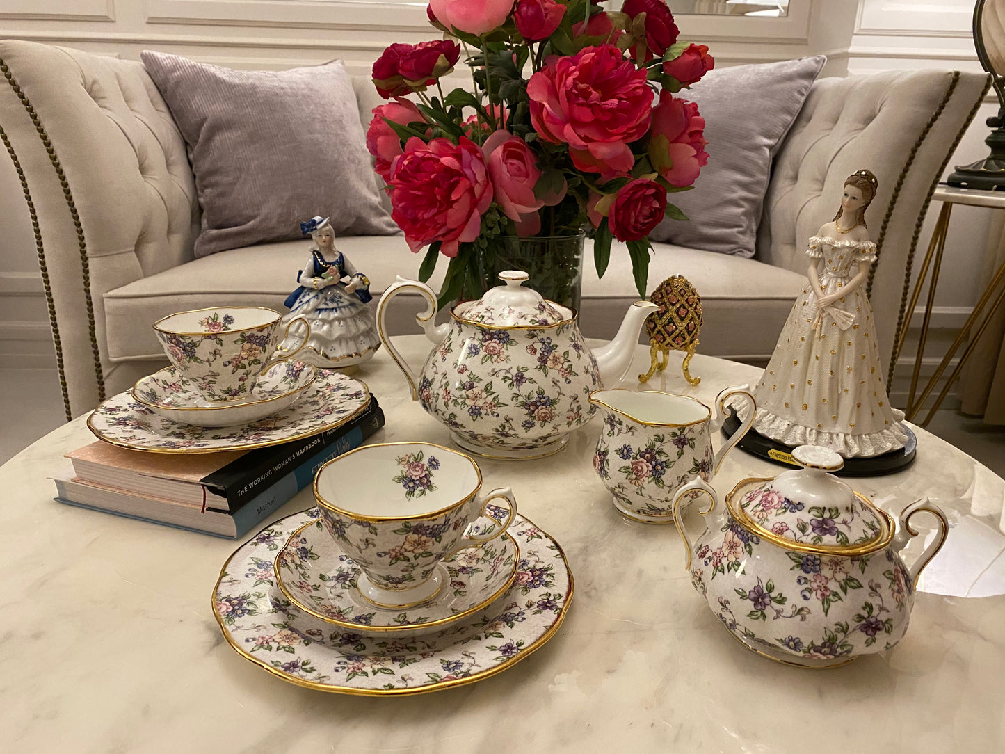 ROYAL ALBERT 100 Years Chintz 3pc Teapot Set