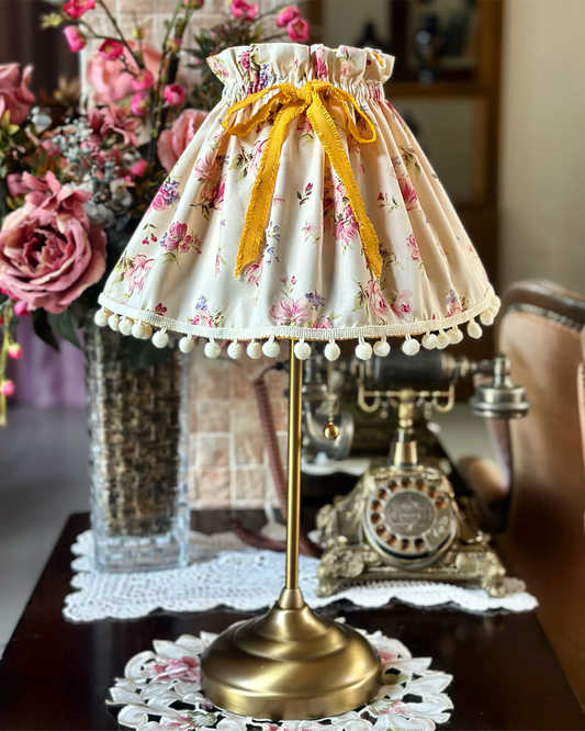 CHARMED LAMPS Sweet Yellow Skirted Table Lamp