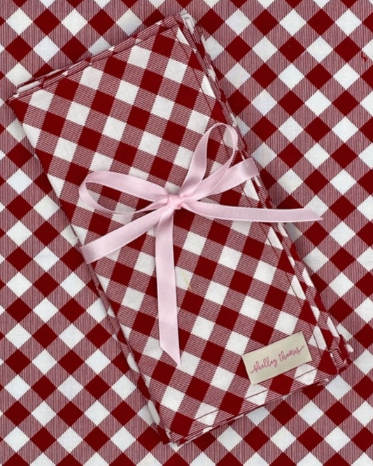 Red Gingham Table Napkins (Set of 4)