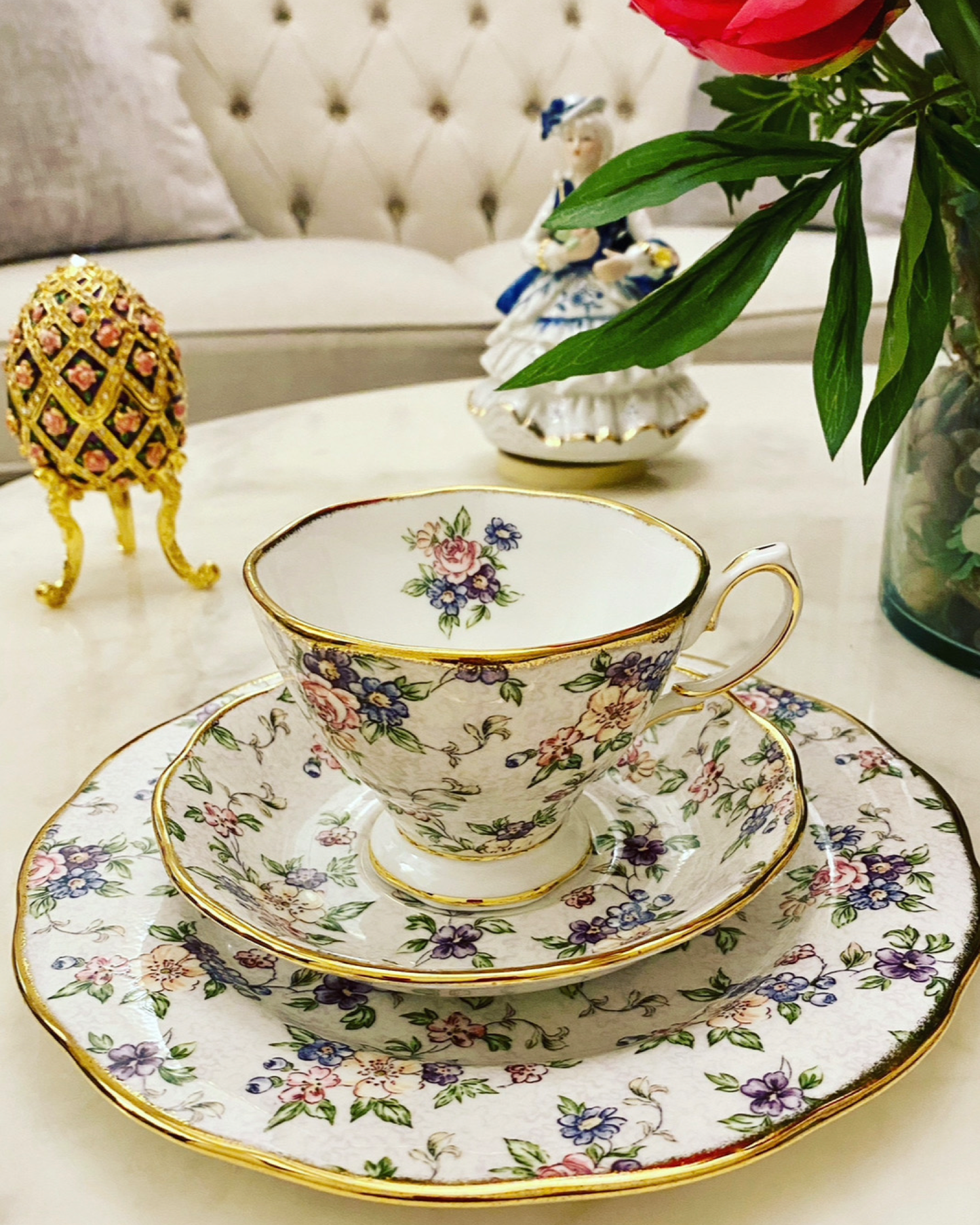 ROYAL ALBERT 100 Year 1940 English Chintz 3pc Set