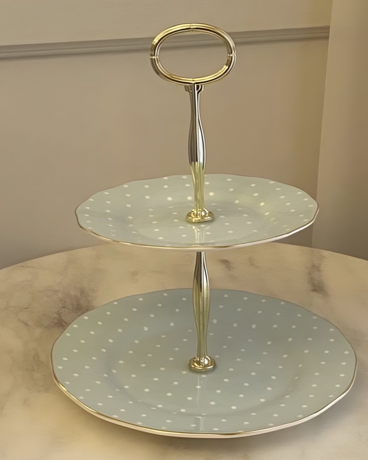 ROYAL ALBERT Polka Rose Vintage 2-Tier Cake Stand